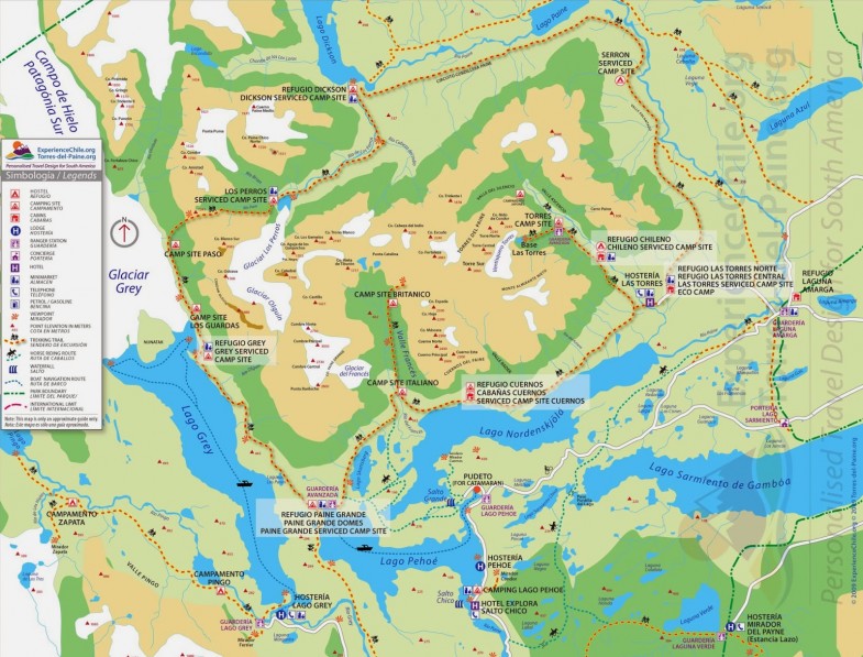 パイネ国立公園マップ